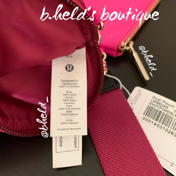 lululemon Dual Pouch Wristlet in Sonic Pink/Pomegranate/Black Gold OS New NWT - Picture 14 of 15